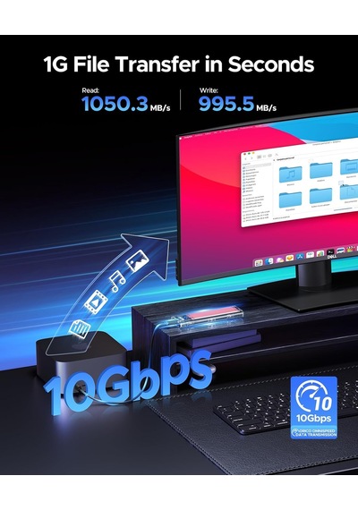 Type-c Nvme M.2 Gen2 10gbps Ssd Hdd Şeffaf Harddisk Kutusu, Kırmızı, Tcm2-c3-rd