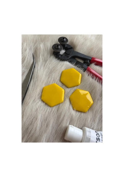 Sarı Altıgen Sanatsal Mozaik 48x48mm 100gr