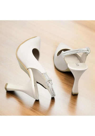 Ispartalılar 6509 9cm Kadın Topuklu Ayakkabı Stiletto Abiye Düğün Nişan Ayakkabısı Bej