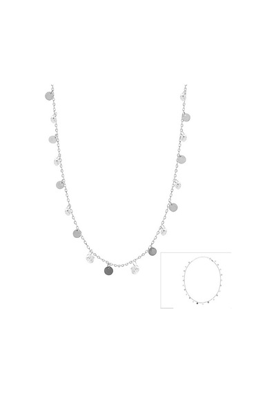 Zirkon Taşlı Gümüş Rengi Kaplamalı Sallantılı Pullu Taşlı Gümüş Kolye Gold - Rose Gold - Gümüş Zirkon Taşlı Gümüş Rengi Kaplamalı Sallantılı Pullu Taşlı Gümüş Kolye Gold - Rose Gold - Gümüş