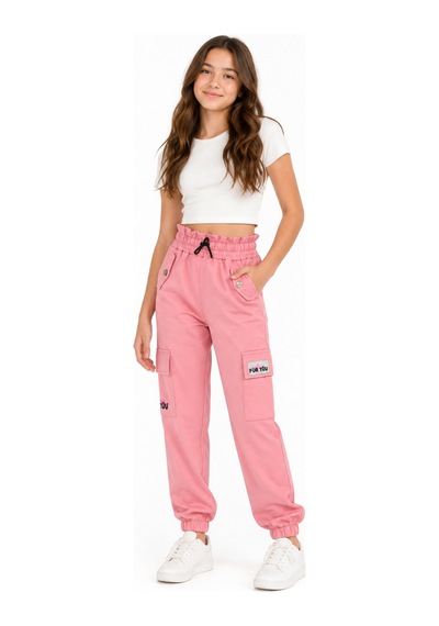 İrem Çocuk Giyim Kız Çocuk For You Yazı Desenli Kargo Cepli Cep Üzeri Düğme Detaylı Pembe Eşofman Altı Pembe İrem Çocuk Giyim Kız Çocuk For You Yazı Desenli Kargo Cepli Cep Üzeri Düğme Detaylı Pembe Eşofman Altı Pembe