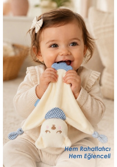 Babyjem Diş Kaşıyıcılı Sevimli Uyku Arkadaşım Mavi