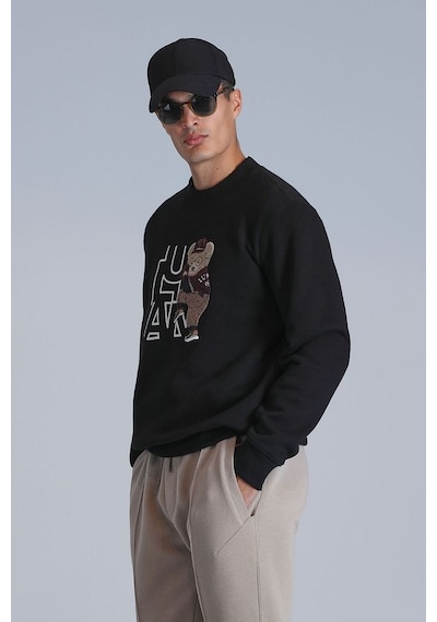 Lufian Pıtcher Erkek Sweatshirt Siyah 001