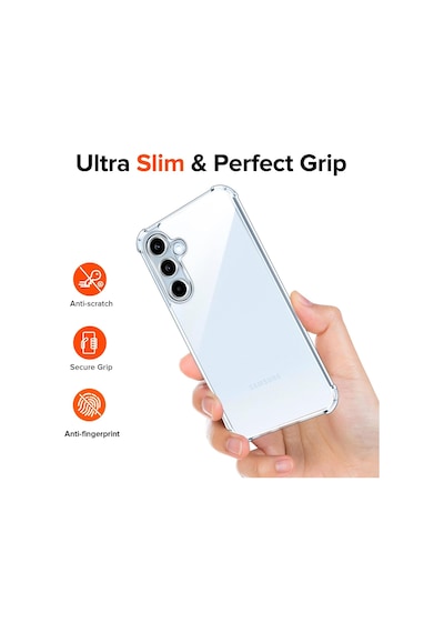 Samsung Galaxy A15 Uyumlu Kılıf Köşe Korumalı Şeffaf Silikon + 9h Cam