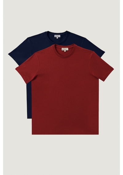 Ac&Co / Altınyıldız Classics Erkek Bordo-lacı Slim Fit Bisiklet Yaka 2'li Düz Tişört Paketi Bordo-lacı Bordo - Lacivert Ac&Co / Altınyıldız Classics Erkek Bordo-lacı Slim Fit Bisiklet Yaka 2'li Düz Tişört Paketi Bordo-lacı Bordo - Lacivert
