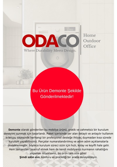 Odaco Premium Çkmd-02 %100 Mdf Çamaşır Ve Kurutma Makinası Dolabı Safir Meşe