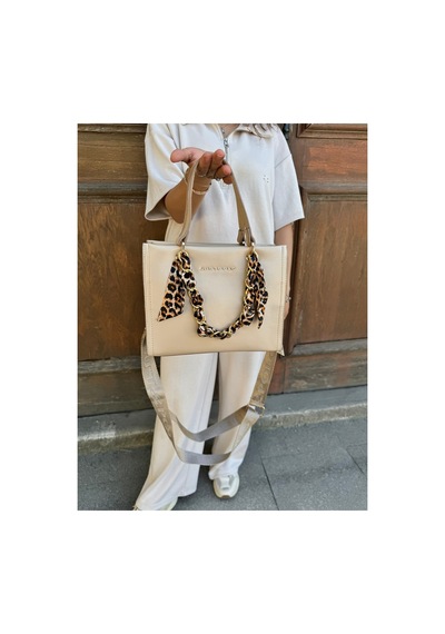 Just Polo Orijinal Kadın Omuz Ve Çapraz Askılı Zincir Detaylı Günlük Veya Özel Kullanıma Uygun Lüks Kol Çantası Shopper 25x20x9 Cm Vizon
