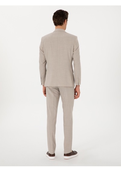 Cacharel Bej Slim Fit Yün Takım Elbise