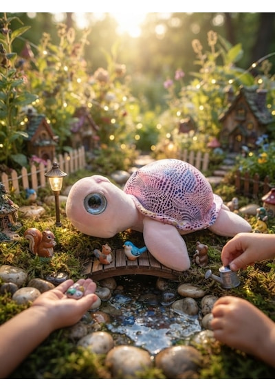 Peluş Kaplumbağa Parlak Kumaş-25 Cm Pembe