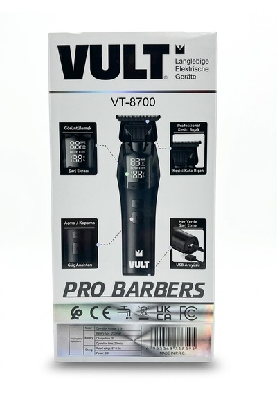 Vult Vt-8700 Saç Sakal Tıraş Makinesi 5 Kademe İnce Kesim