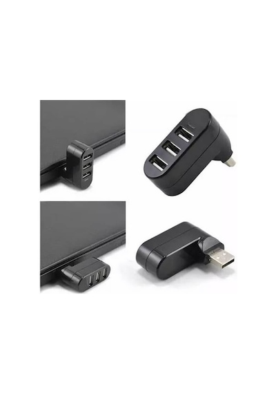 3 Port 180 Dirsek Usb Hub Çoğaltıcı Çoklayıcı Usb 2.0 Çoklama