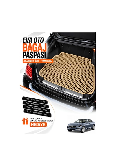 Volvo S90 2016-2026 Uyumlu Eva Bagaj Paspası Araca Özel Bej