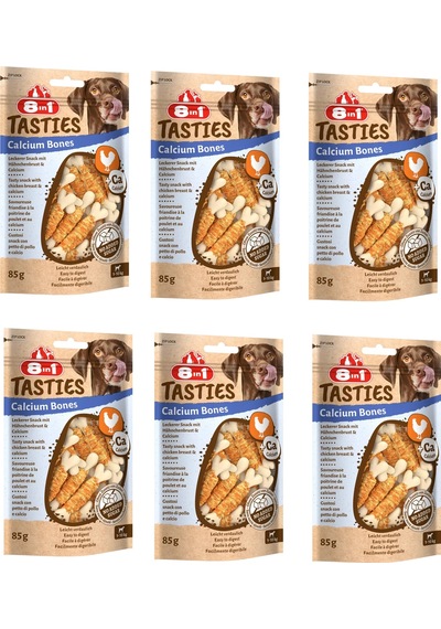 8in1 Tasties Calcium Bones Tavuk Sargılı Kemik Köpek Ödülü 85 Gr. X 6 Adet