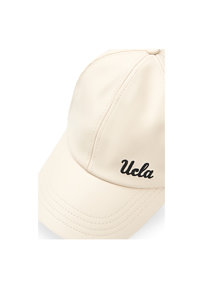 Ucla Damıan Kemik Rengi Baseball Cap Suni Deri - Unisex Şapka Kemik
