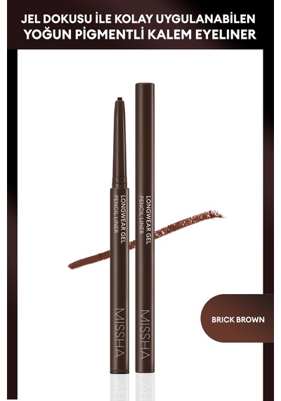 Pürüzsüz Uygulanan Jel Dokuda Kalem Eyeliner Missha Longwear Gel Pencil Liner (Brick Brown) 0.14g