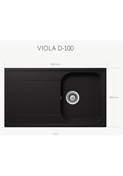 Schock Viola D100 A Nero / Siyah Granit Eviye Fırsat Ürünü