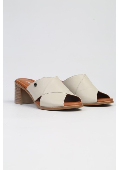 Pierre Cardin Pc-7219 - Bej-kadın Topuklu Terlik Bej