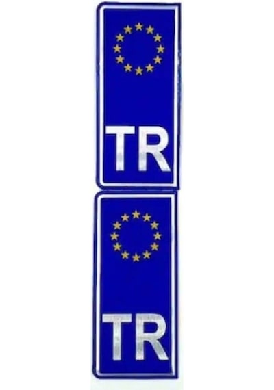 Carmind TR Avrupa Birliği Plaka için Alüminyum Sticker (2 Adet)
