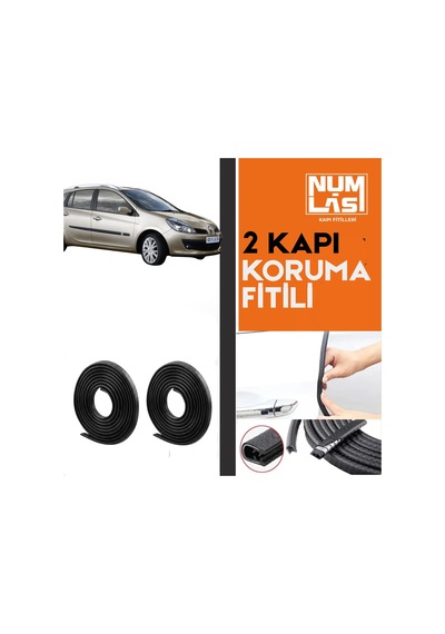Renault Clio 3 Station Wagon İki Kapı Koruma Fitili Siyah Renk Numlas-a Kalite-nm2973