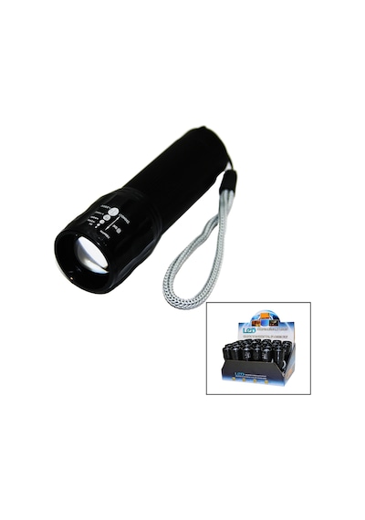 Led Gold Orıon Hıghlıghtıng Aluminum Flashlight Pilli Zoomlu El Feneri Metal Kasa Siyah