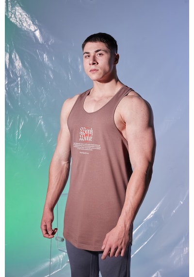 Woof Gym Monk Mode Baskı Klasik Atlet - Kakao