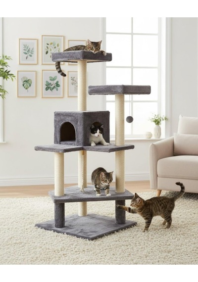 Pet Amazon Kedi Tırmalama Evi Platformu Antrasit
