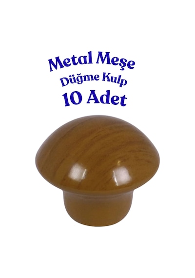 10 Adet Metal Yuvarlak Ahşap Desen Düğme Kulp - Çocuk Odası, Mutfak Dolap İçin Modern Çekmece Kulbu Meşe Meşe