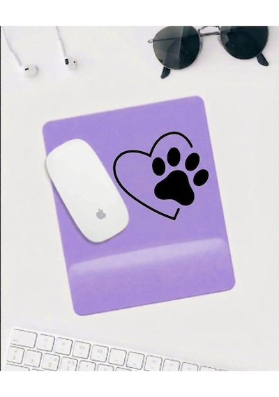 Mor Kalp & Pati Desenli Bilek Destekli Mousepad Ergonomik Kaymaz Mouse Pad
