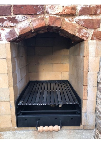 40x50 Cm Barbekü Taş Ocak Taş Şömine Bims Barbekü İçine Kızaklı Izgara Kül Çekmeceli Izgara