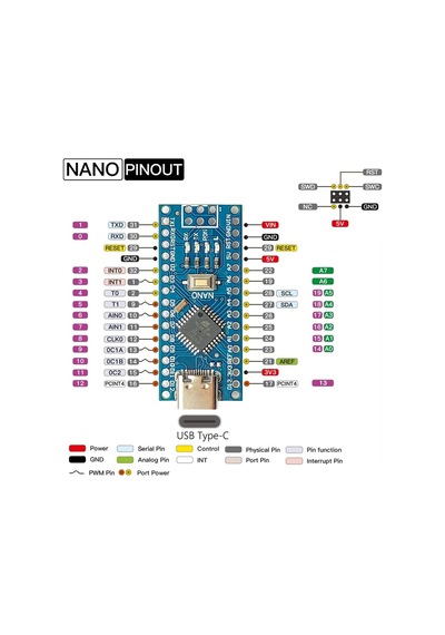 Arduino Nano Klon Ch340 Chipli - Type C