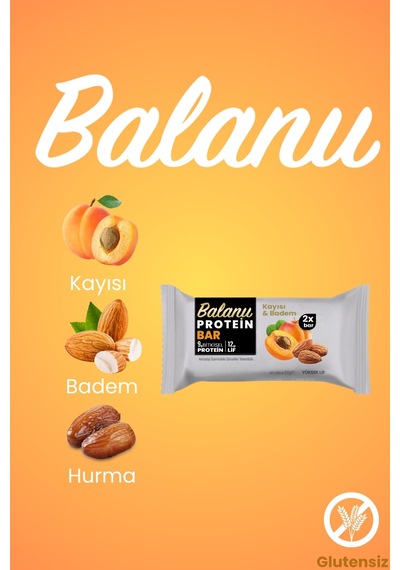 Kayısılı & Bademli Hurmalı Protein Bar 55gr 2xbar X3 Adet