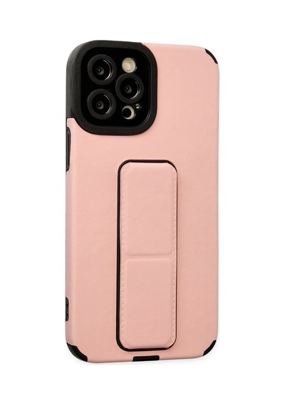 Apple iPhone Uyumlu 12 Pro Max Kılıf Mega Standlı Silikon - Pudra Bzsxx00 1