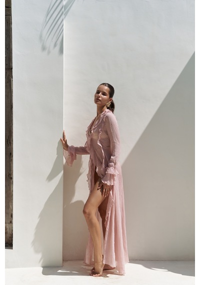 Mai Collection Mai Studios Co. Freya Pembe Uzun Elbise Pembe