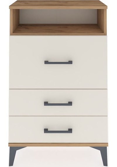 Arges Komodin Tek Raflı 3 Çekmeceli 60x30x96 Çam-aytaşı Çam
