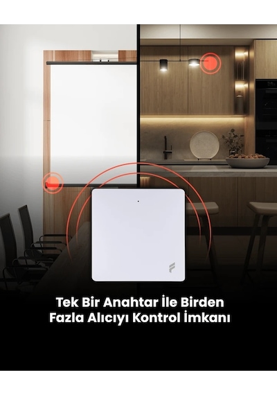 Kablosuz İkili Duvar Anahtarı-kendinden Enerjili Ve 2 Adet Akıllı Kablosuz Anahtar Alıcısı Seti