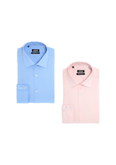 Pıngömlek Kensıngton Vesta Ikili Set14 Cepsiz Mavi Erkek Gömlek Açık Pembe