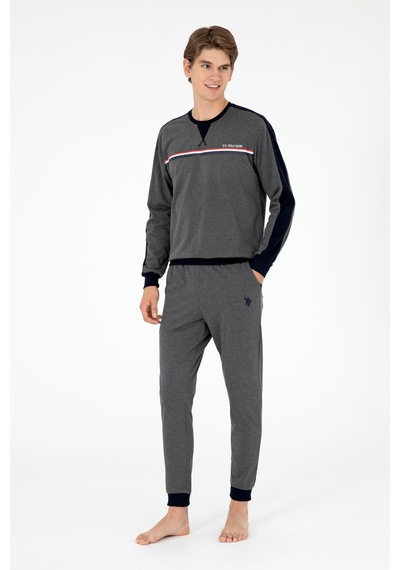 U.s. Polo Assn. Erkek Antrasit Melanj Pijama Takım 50301711-vr081 Antrasit Melanj