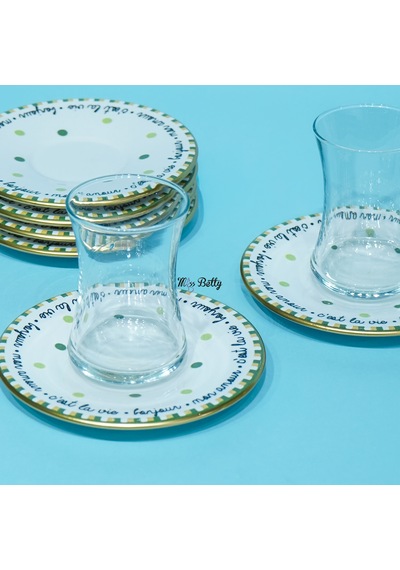 Mon Amour Porselen 6'lı Çay Tabağı Çok Renkli