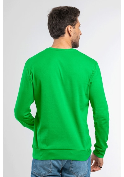 Süperlife Erkek Bisiklet Yaka Slim Fit İnce Sweatshirt Spr 20k17 B.Yeşil