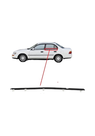 Toyota Corolla Ae101 Xli Çıta Cam Sıyırıcı Fitili Arka Dış Sol Siyah 1993-1998