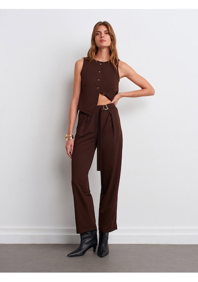 Dilvin 72189 Kemerli Pantolon-kahve Kahve