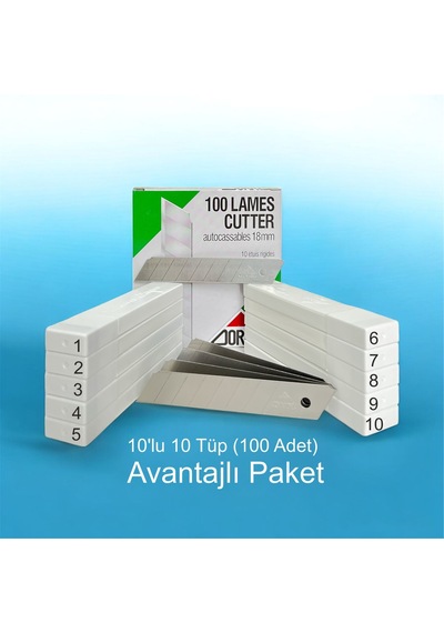 Zorro 1404 Geniş Maket Bıçağı Yedeği 18mm 7 Kırımlı 100 Adet