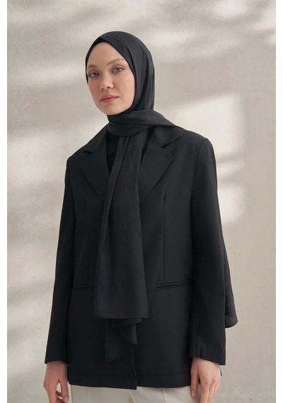 Armanda Krep Jakar Prizma Desen Şal - 70 X 190 Siyah