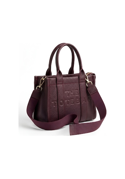 Satuna Kadın Deri Görünümlü Mini Tote Çanta - The Tote Bag Stili Bordo