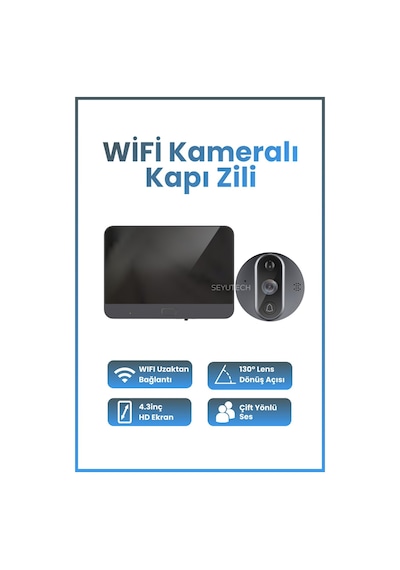 Harvox Wi-fi Kameralı Kapı Zili 1080p Akıllı Kablosuz Görüntülü Kapı Zili, 130 Geniş Açı, Uzaktan Kontrol