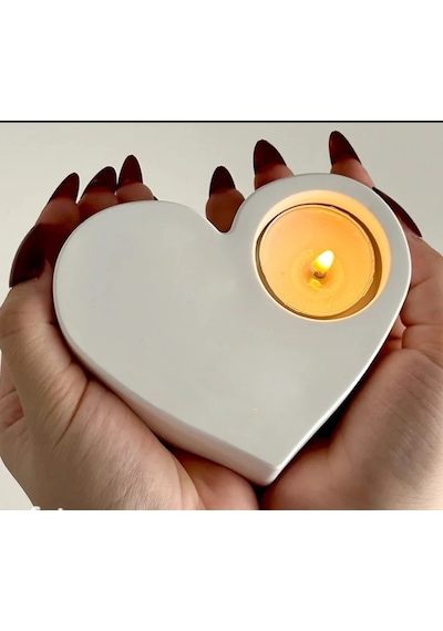 Dekoratif Tealight Kalp Mumluk