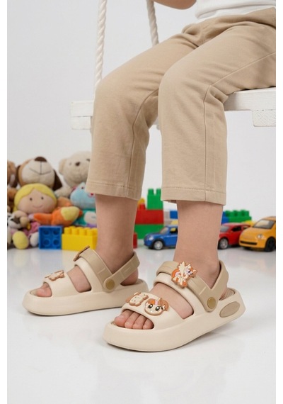 Walkway Ekru Hafif Esnek Eva Taban Unisex Çocuk Terlik 4505 F-p