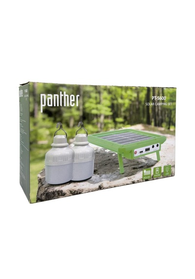Panther Solar Güneş Enerjili Şarjlı Kamp Seti 2 Ampullü