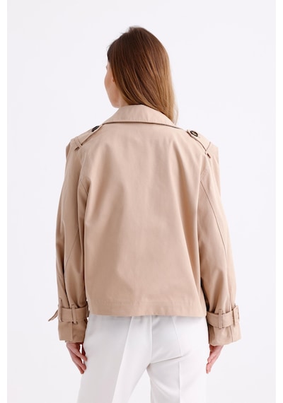 Pastelastore %100 Pamuk Gabardin Astarlı Oversize Geniş Kalıp Kadın Crop Kısa Trençkot 1122 Açık Bej Pastelastore %100 Pamuk Gabardin Astarlı Oversize Geniş Kalıp Kadın Crop Kısa Trençkot 1122 Açık Bej