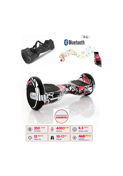 Citymate Elektrikli Kaykay Hoverboard Akıllı Denge 6.5 Inch + Hoverkart + Çanta Extrem Paket D06